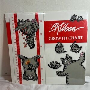 New and Sealed B. Kliban CAT Child Wall Growth Chart 11" x 48" w/ Stickers